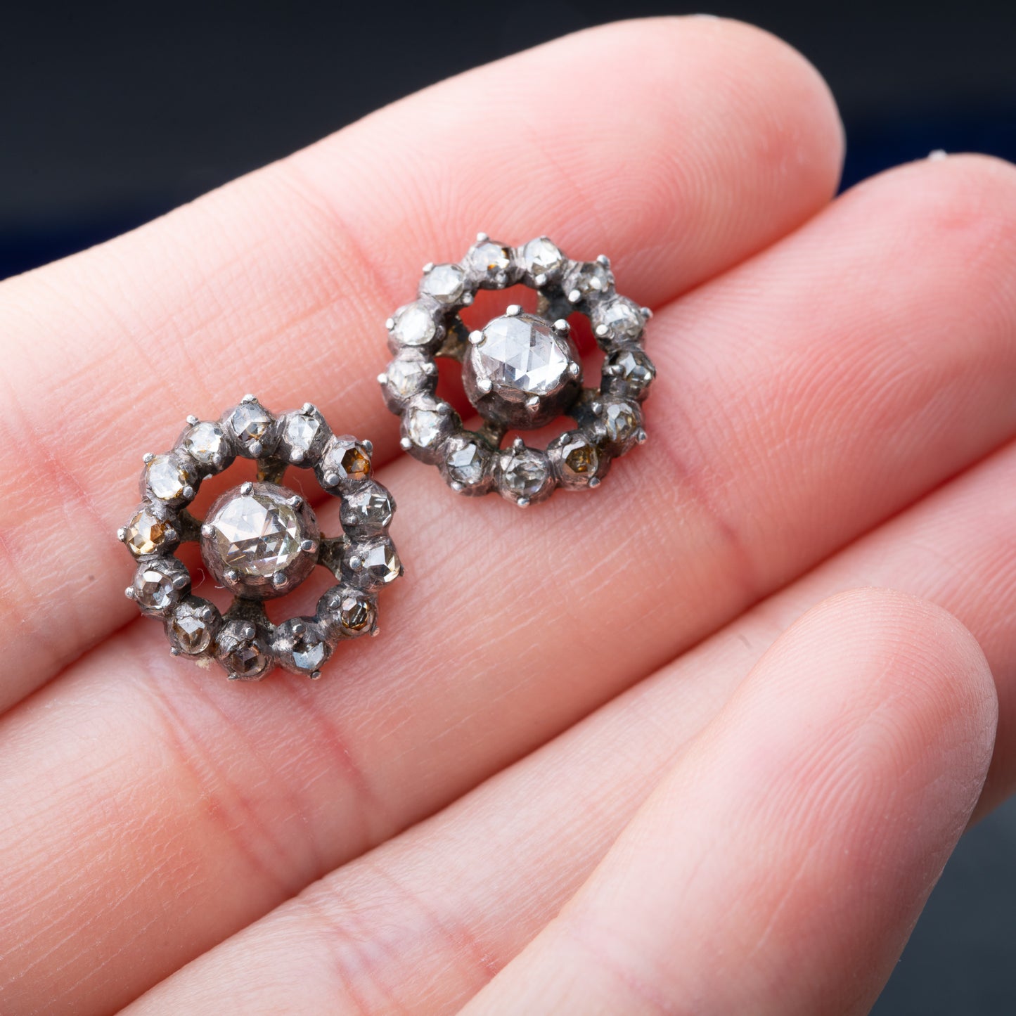 Antique Rosecut Diamond Earrings