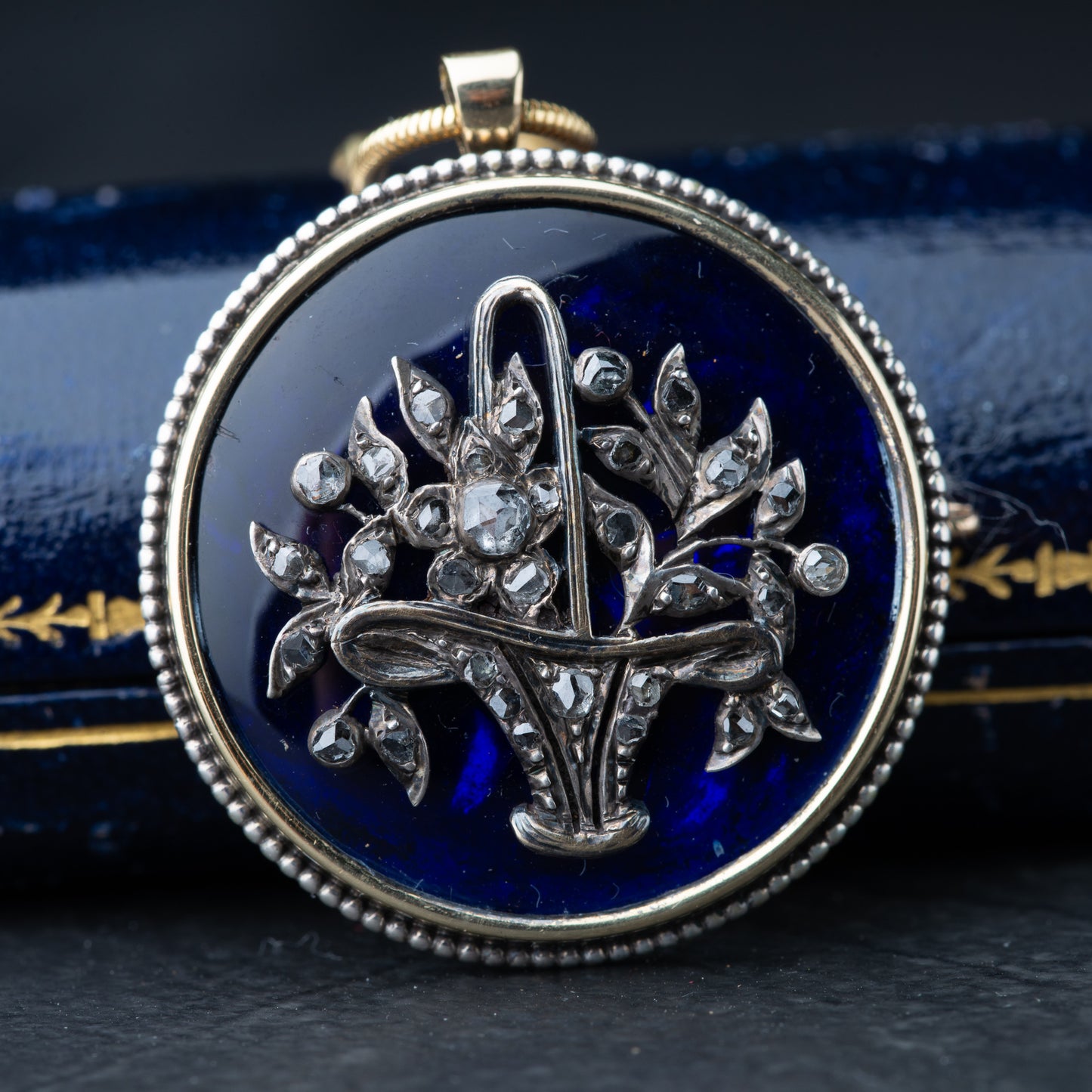Antique Giardinetti Rosecut Diamond Pendant Brooch