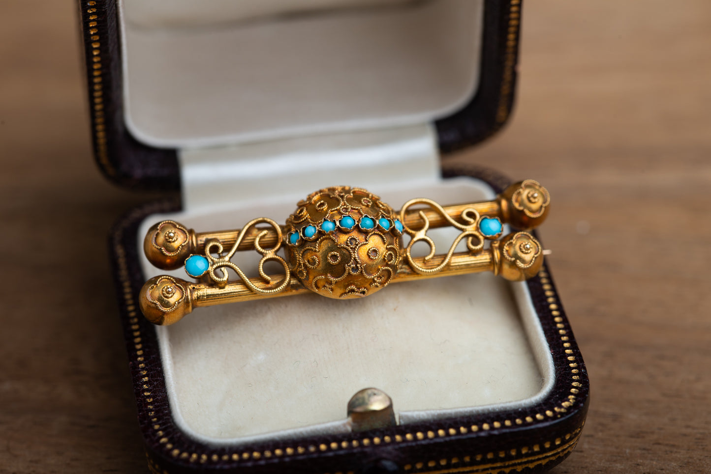 19th Century Victorian Etruscan Revival Brooch