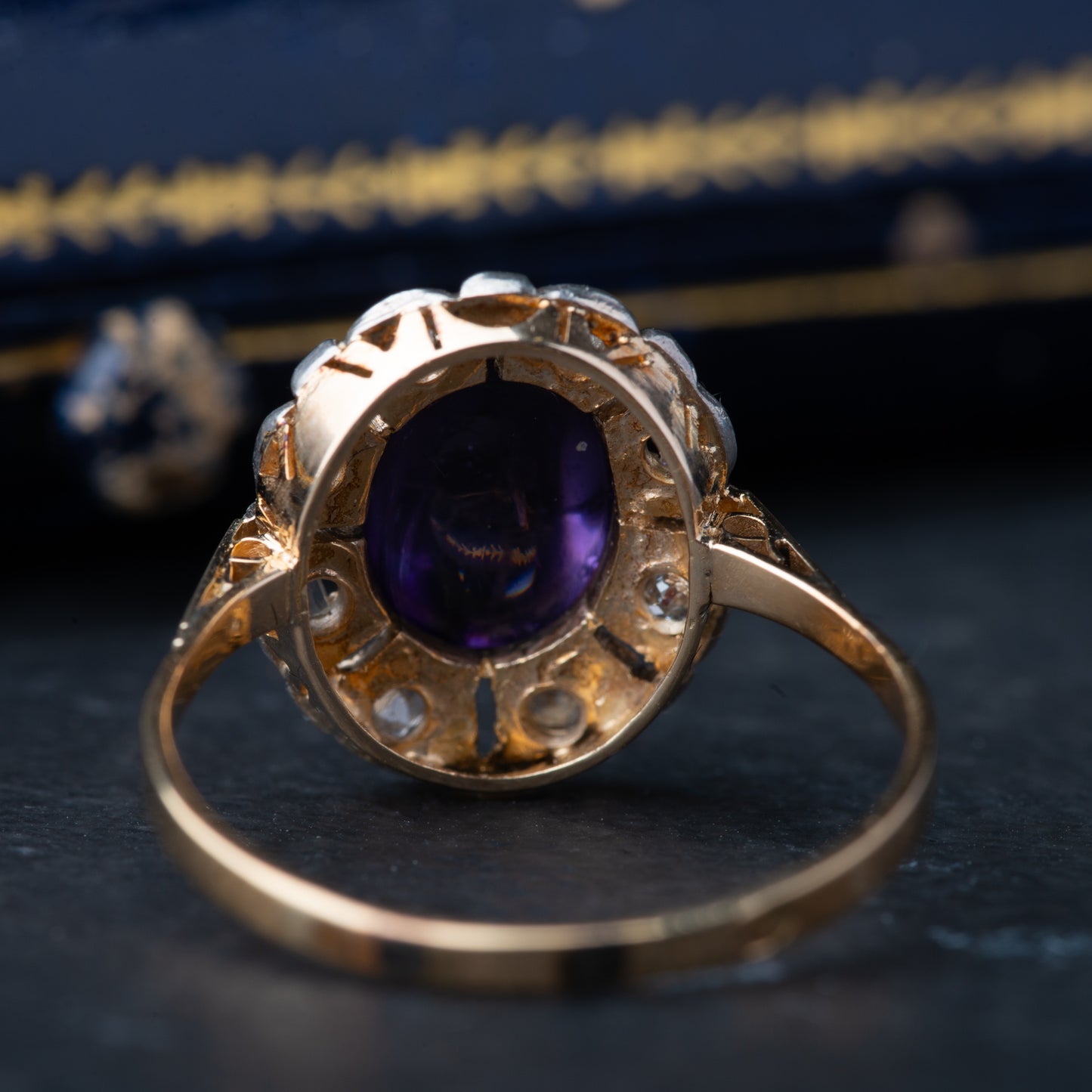 Vintage Amethyst Diamond Ring