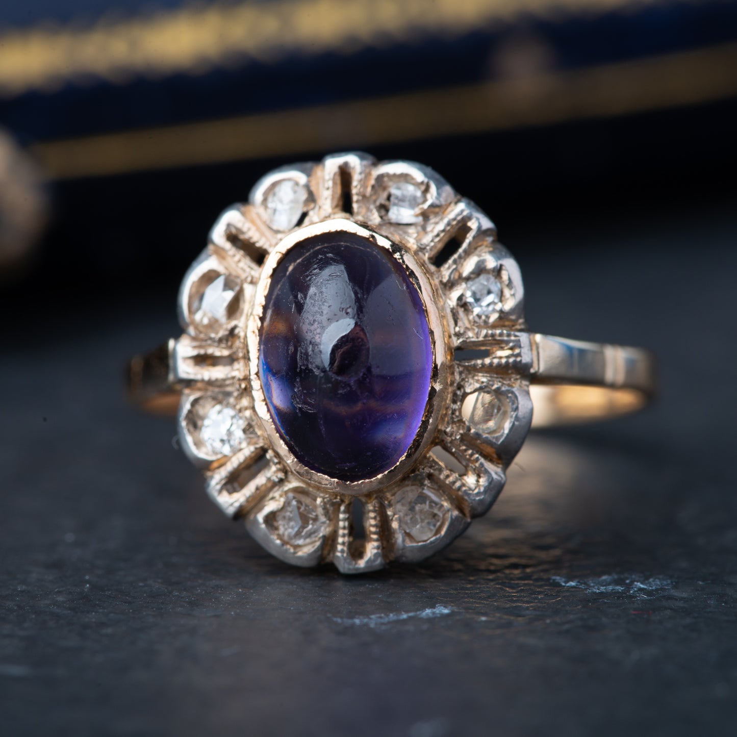 Vintage Amethyst Diamond Ring