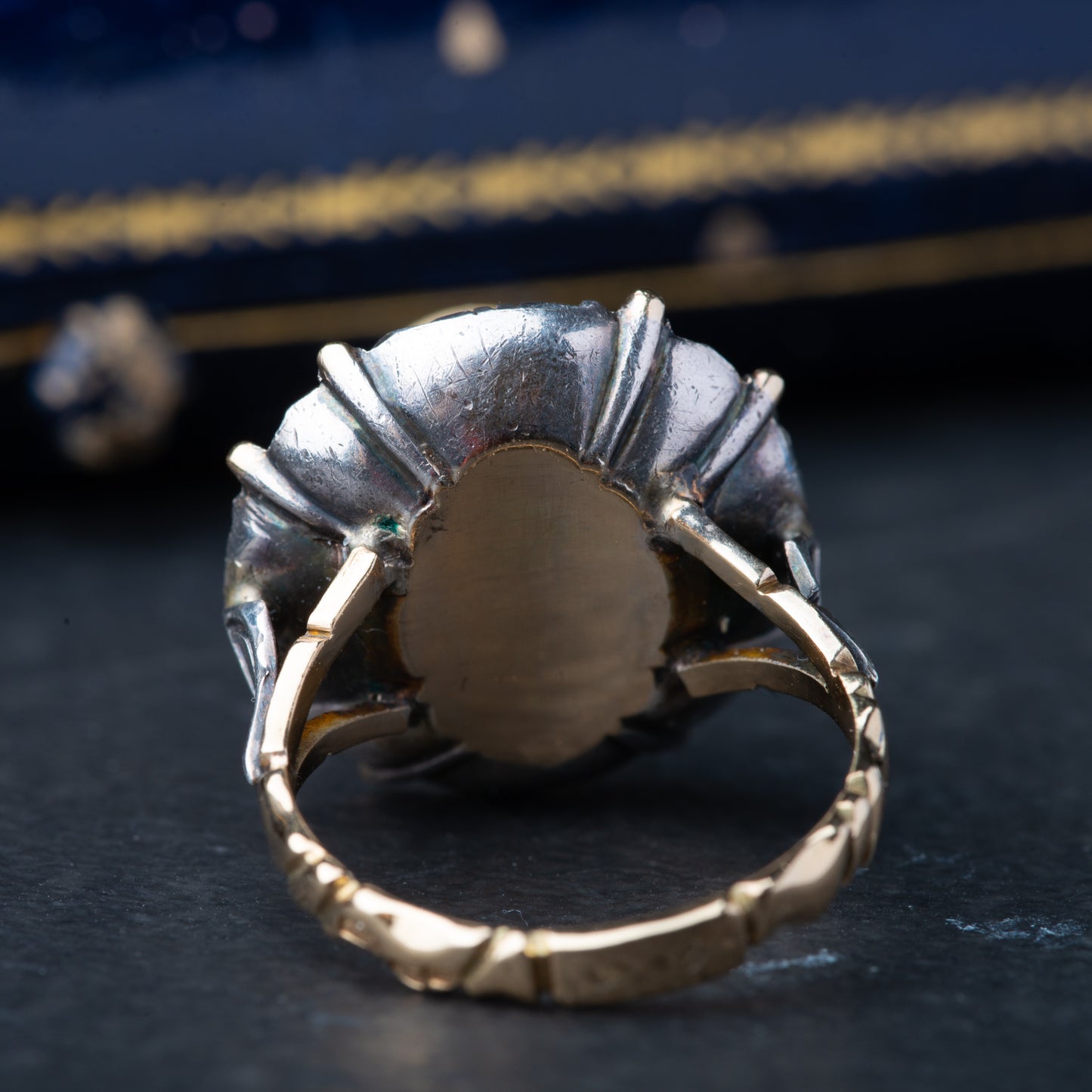 Vintage Rosecut Diamond Ruby Pearl Ring