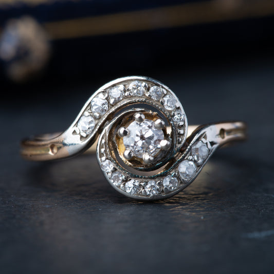 Art Deco Diamond Tourbilon Ring