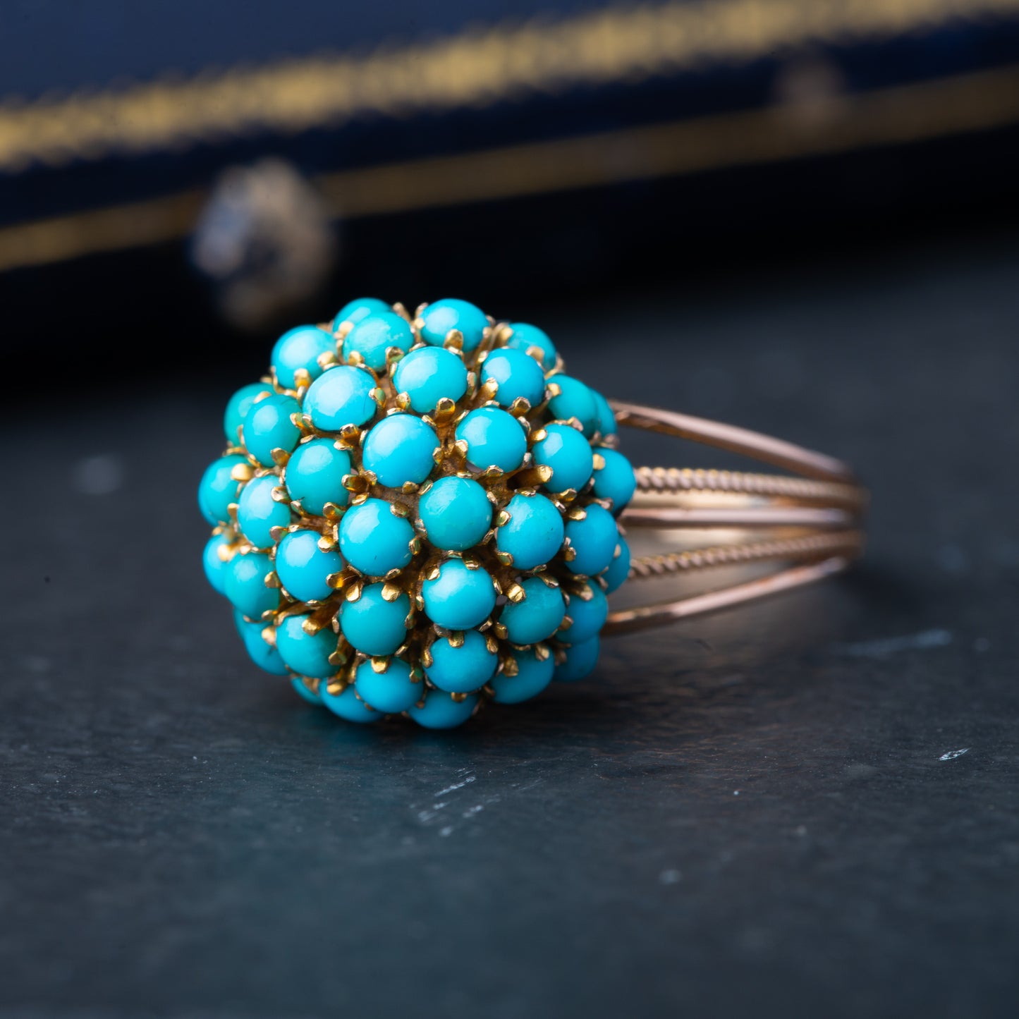 Vintage Turquoise Bombe Ring