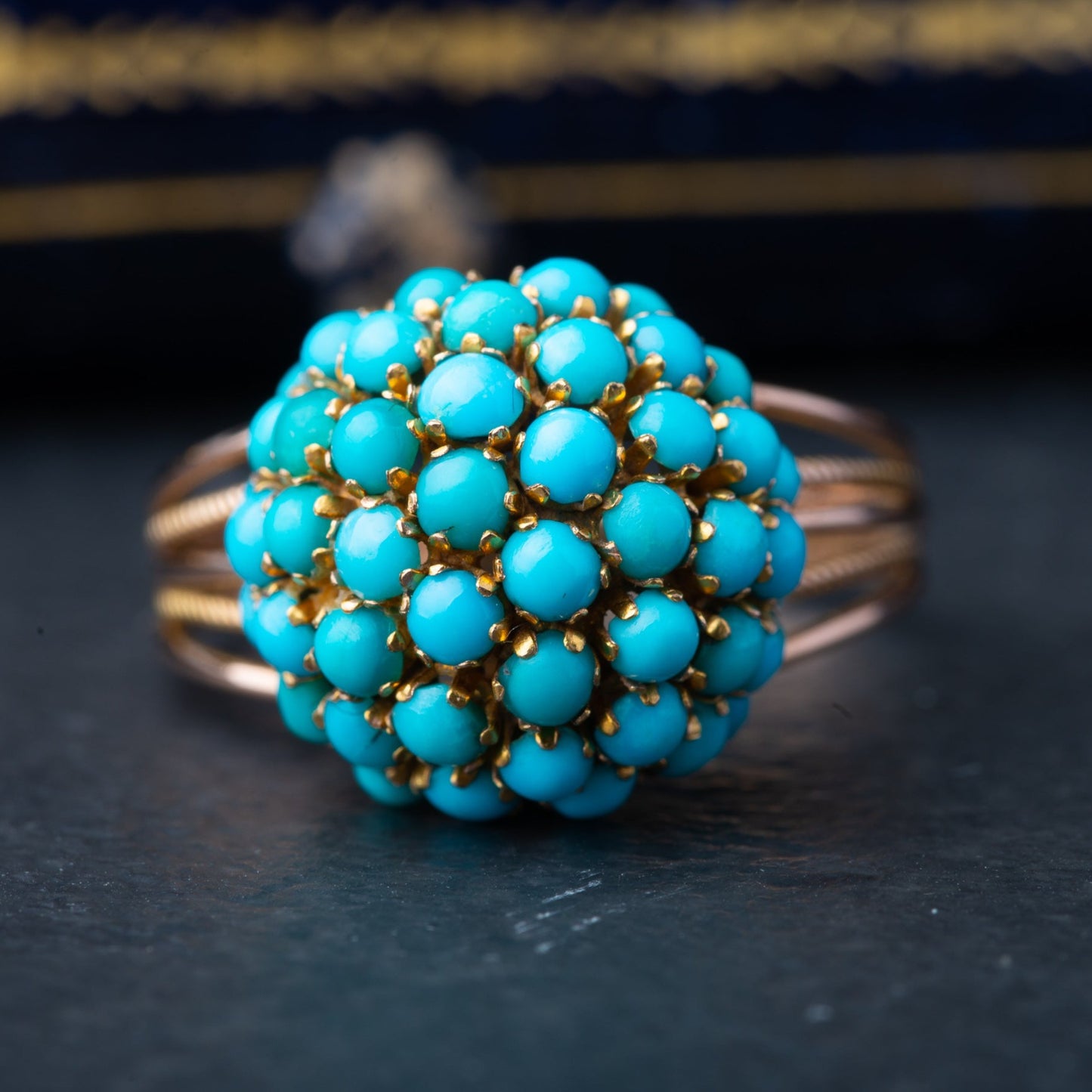 Vintage Turquoise Bombe Ring