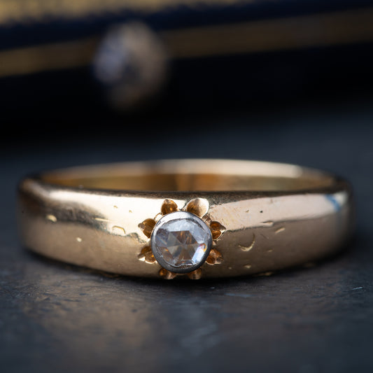 Antique Rosecut Diamond Solitaire Ring