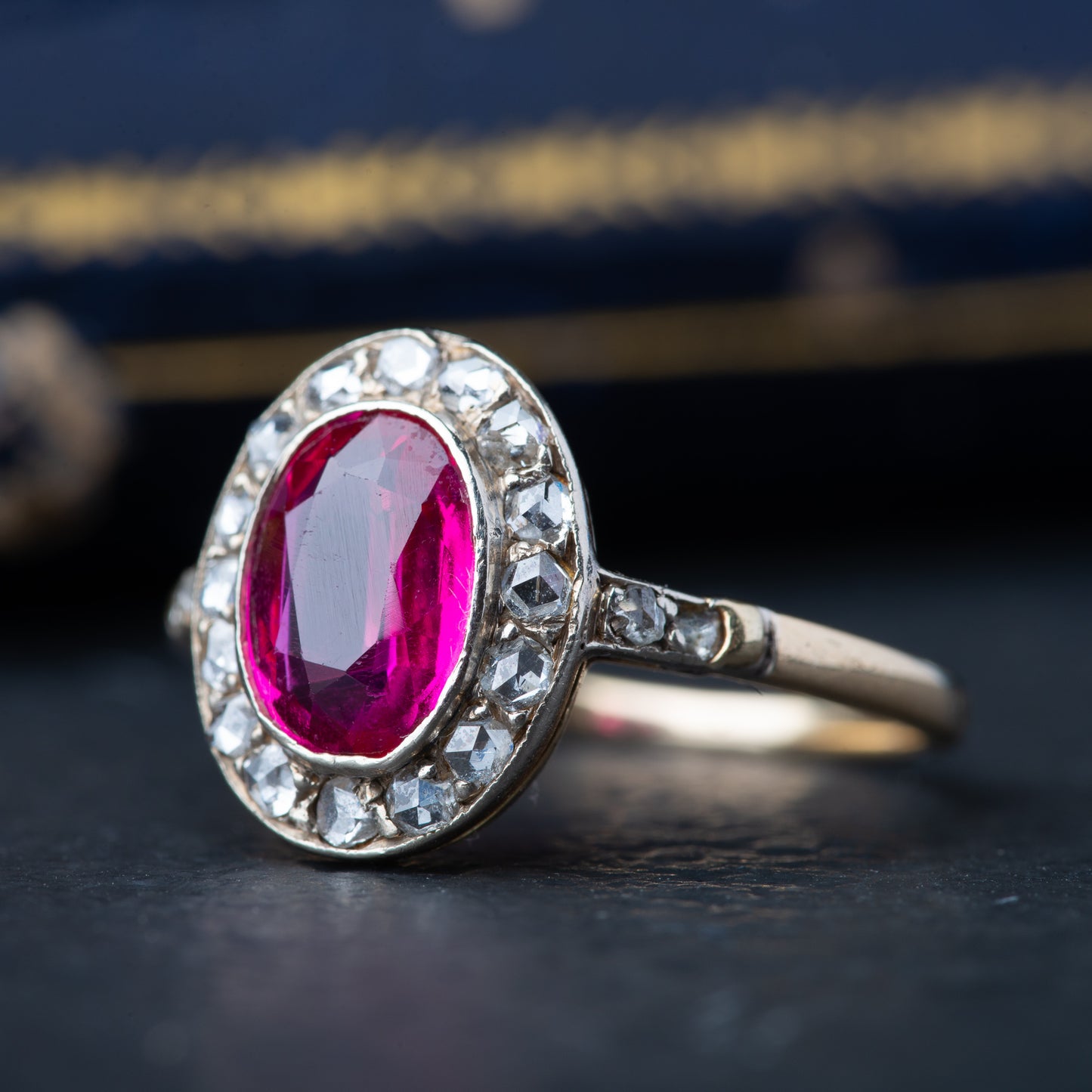 Art Deco Ruby Verneuil Diamond Ring