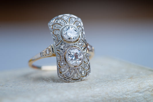 Art Deco Toi & Moi Diamond Ring