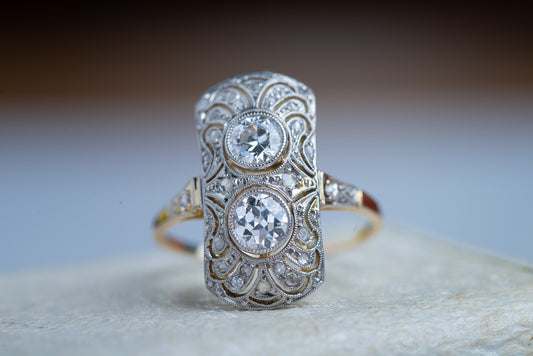 Art Deco Toi & Moi Diamond Ring