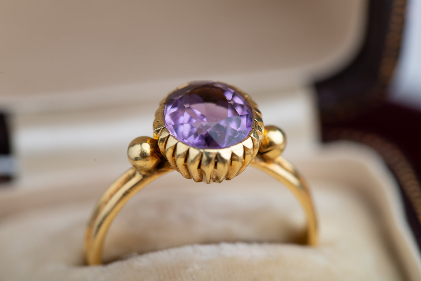 Vintage High Carat Gold Amethyst Ring
