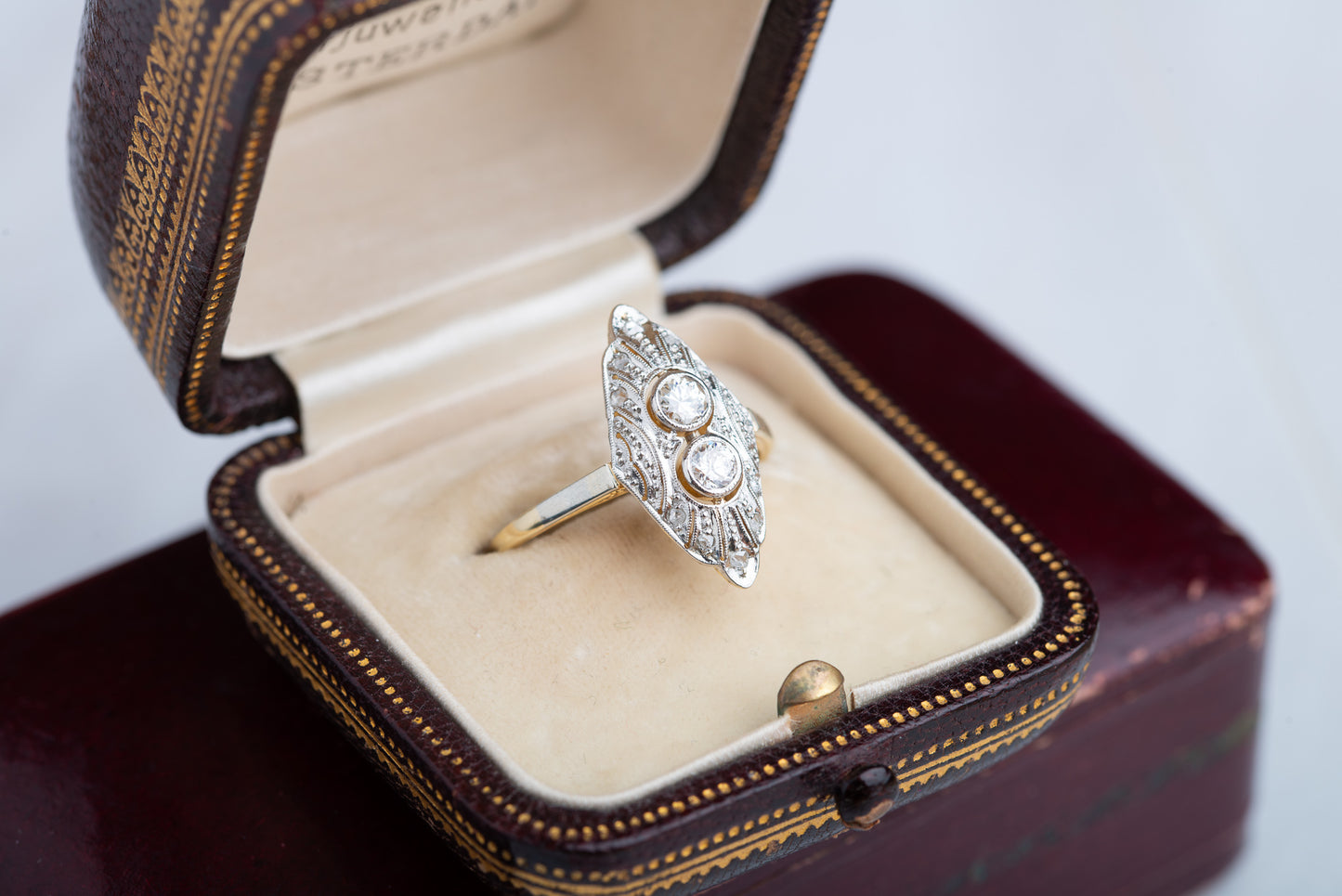 Art Deco Navette Diamond Ring