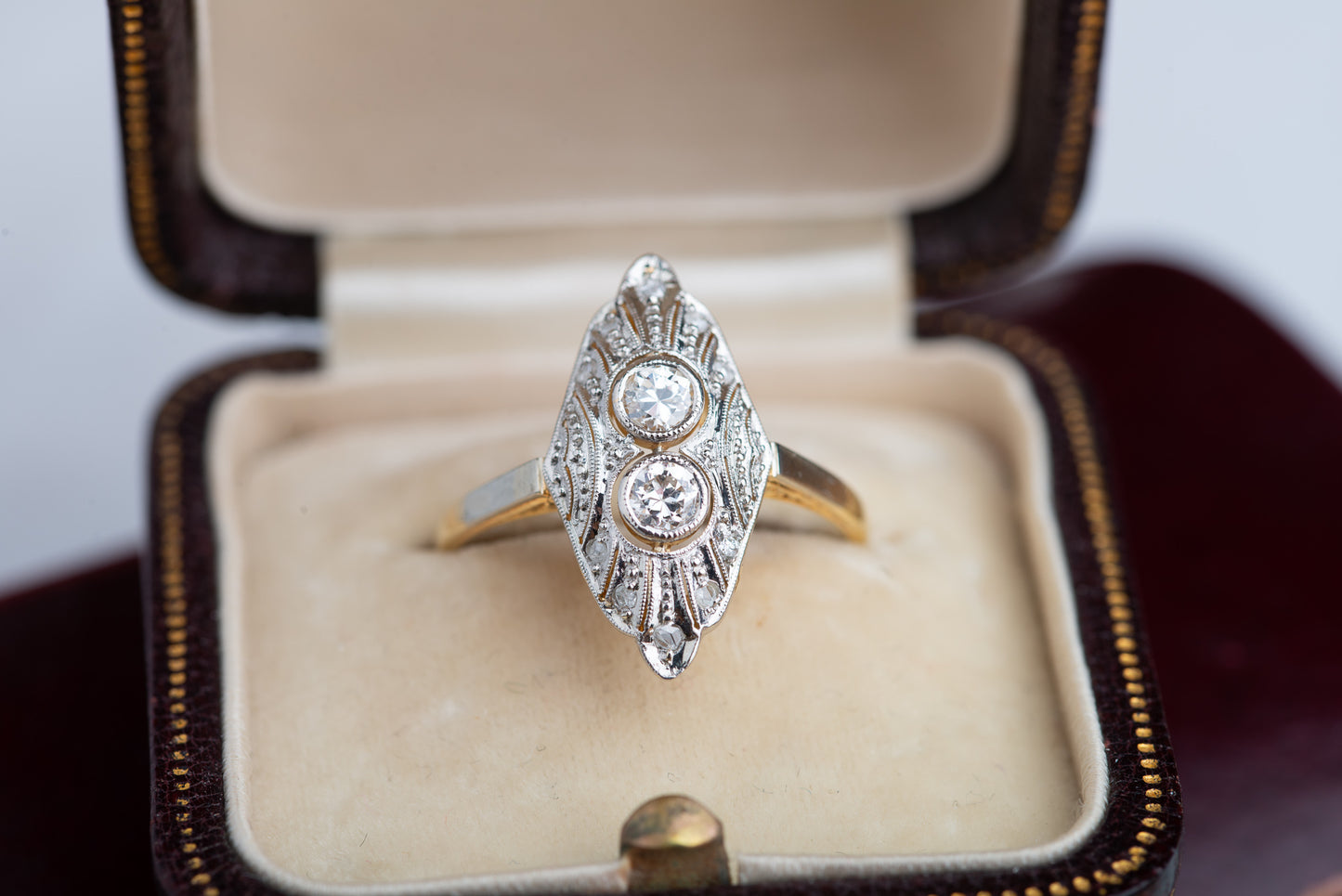 Art Deco Navette Diamond Ring