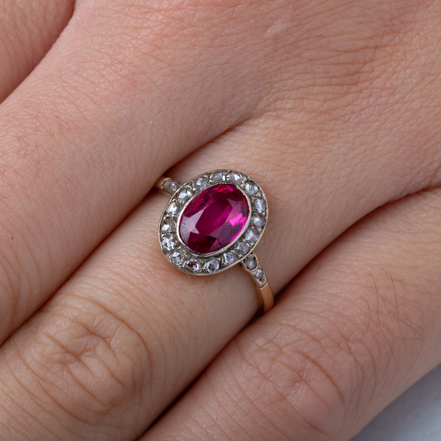 Art Deco Ruby Verneuil Diamond Ring