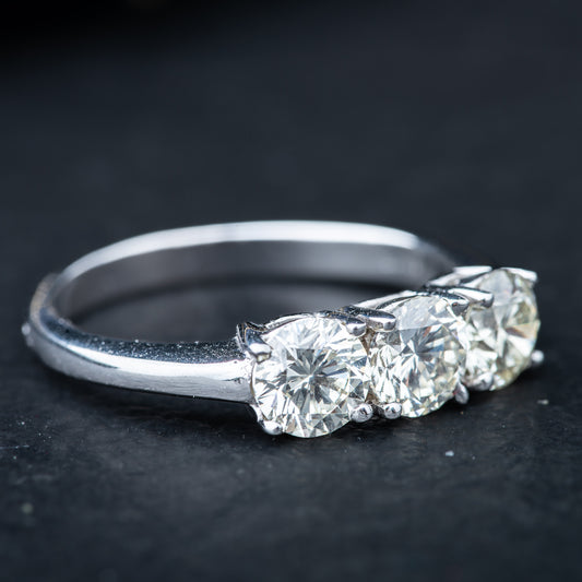 Modern 1.65ct Diamond Trilogy Ring