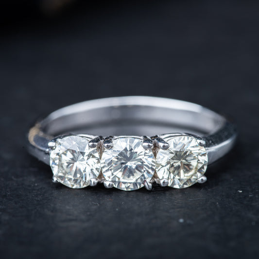 Modern 1.65ct Diamond Trilogy Ring