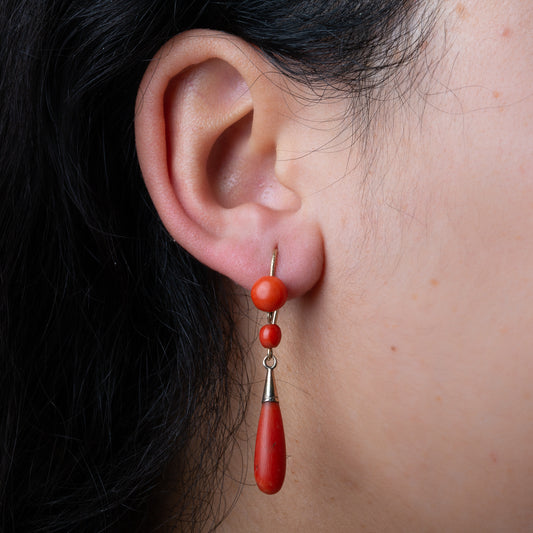 Victorian Coral Earrings