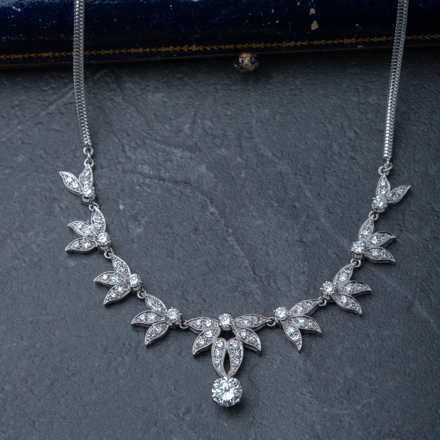 Vintage Floral 3.0ct Diamond Necklace