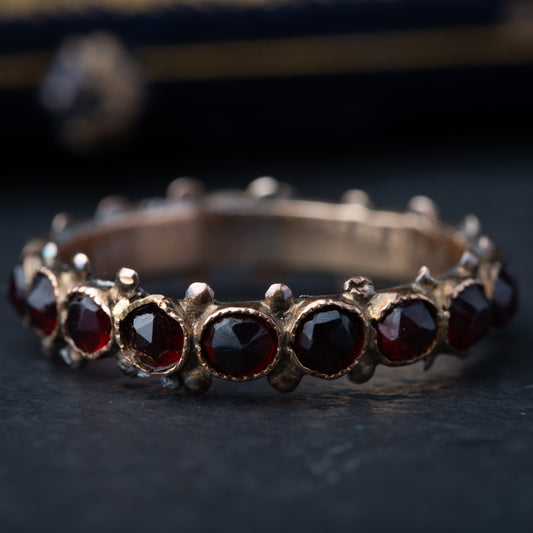 Antique Eternity Garnet Ring