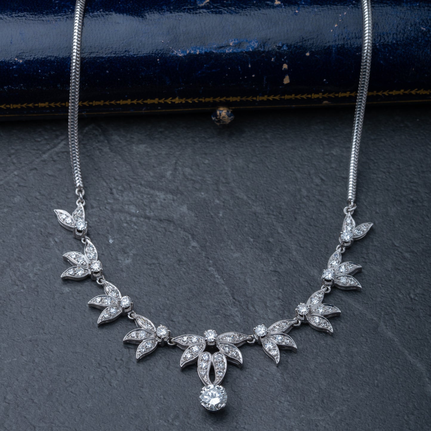Vintage Floral 3.0ct Diamond Necklace