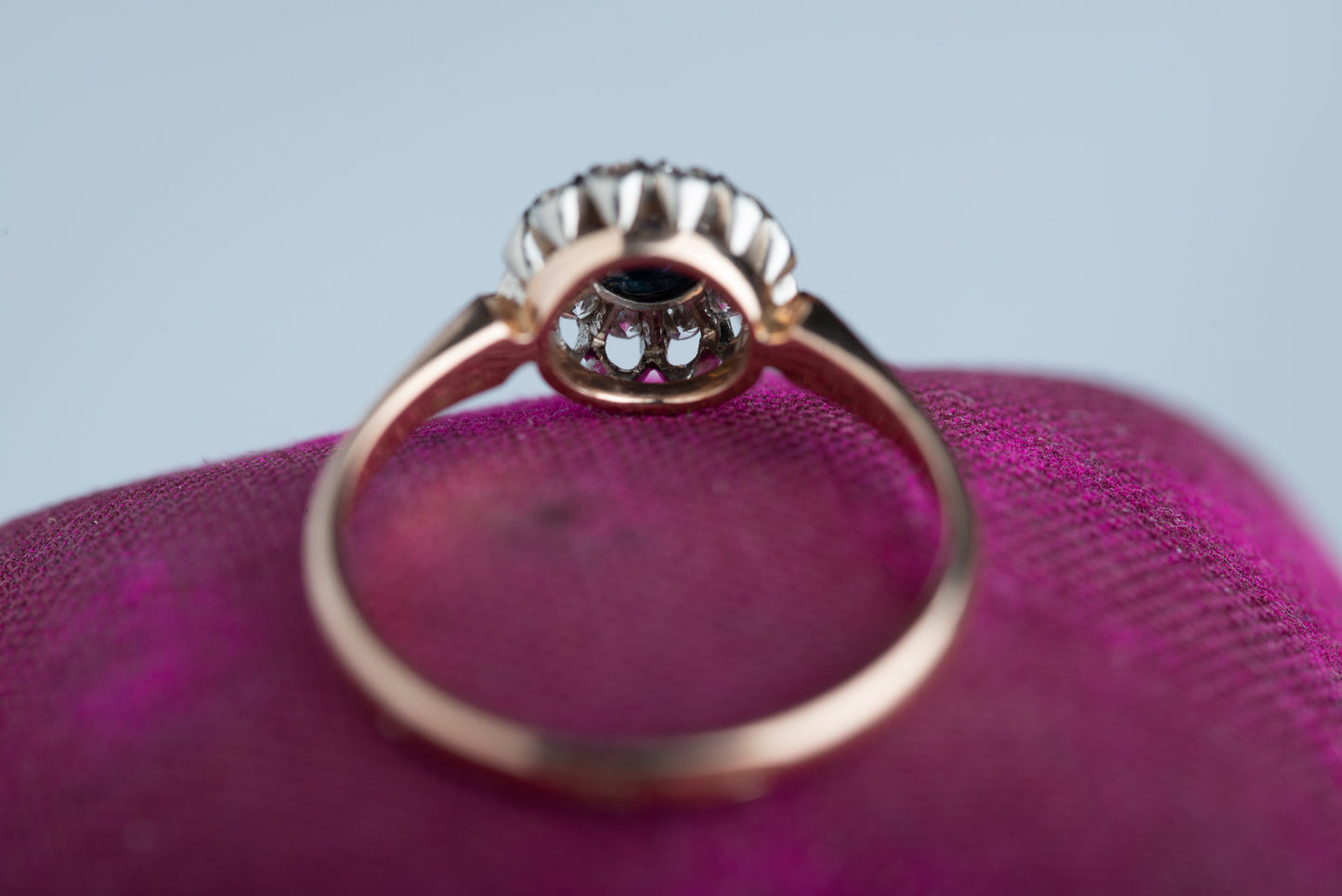 Elegant Vintage Sapphire Cabochon Diamond Ring