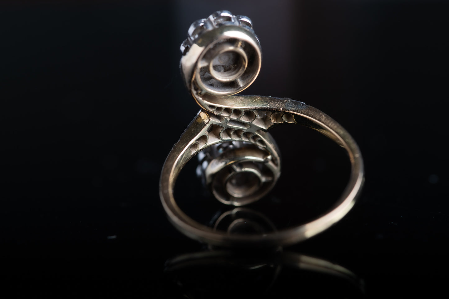 Edwardian Statement Floral Toi & Moi Diamond Ring