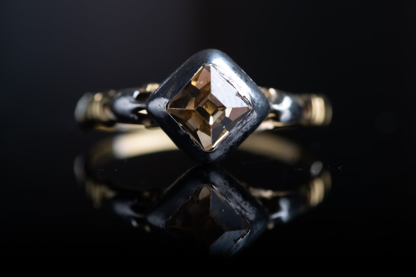 RARE Antique 19th Century Dutch Table Cut Diamond Ring