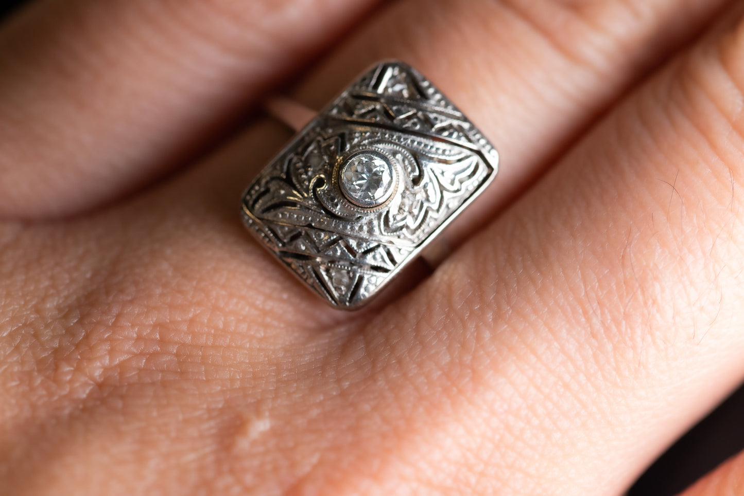 Interchangeable Art Deco Diamond Ring